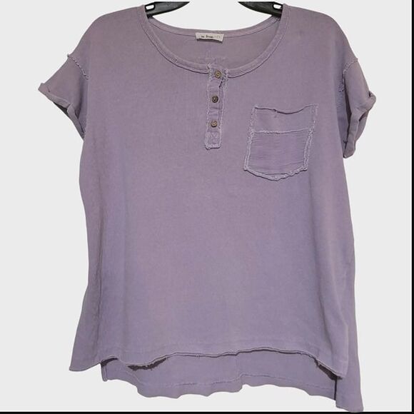 In Loom Tops - In Loom Oversized Small Womens Lavender Blouse Tee Cotton